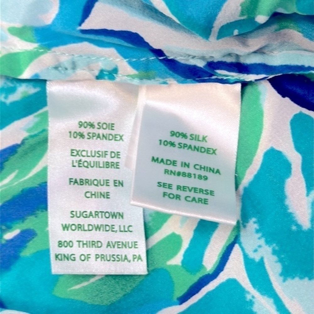 LILLY PULITZER Womens Agate Green Lazy River Delphine Stretch Silk Tunic Dress S - Picture 11 of 11